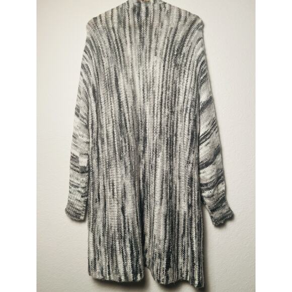Lane Bryant Gray Open-Front Extra Long Cardigan Sz 18/20 Pockets Western Boho - Picture 9 of 11